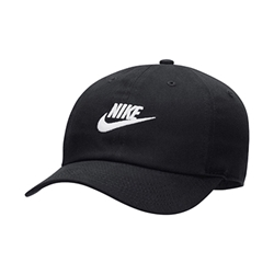 NIKE CLUB UNSTRUCTURED FUTURA WASH GOLF HAT - BLACK 